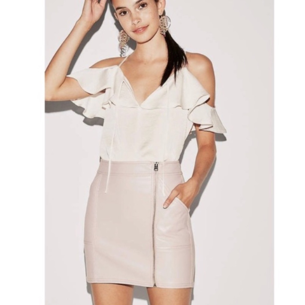 NWT EXPRESS High Waisted Faux Leather Mini Skirt